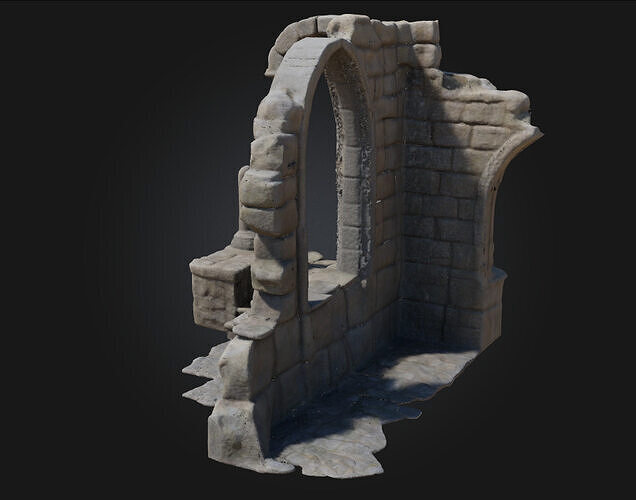 Ancient Stone Arch Ruins  Echoes of Lost Architectural Glory 3D model 2