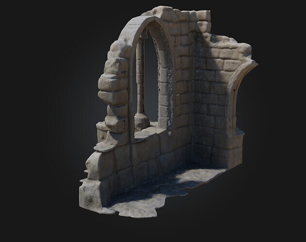 Ancient Stone Arch Ruins  Echoes of Lost Architectural Glory 3D model 5