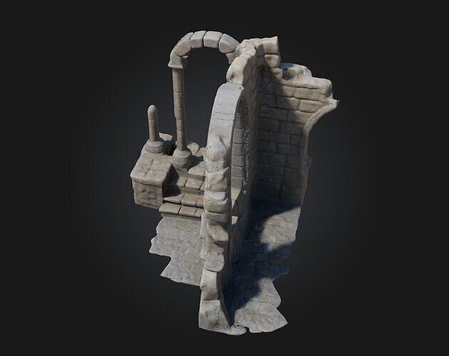 Ancient Stone Arch Ruins  Echoes of Lost Architectural Glory 3D model 7