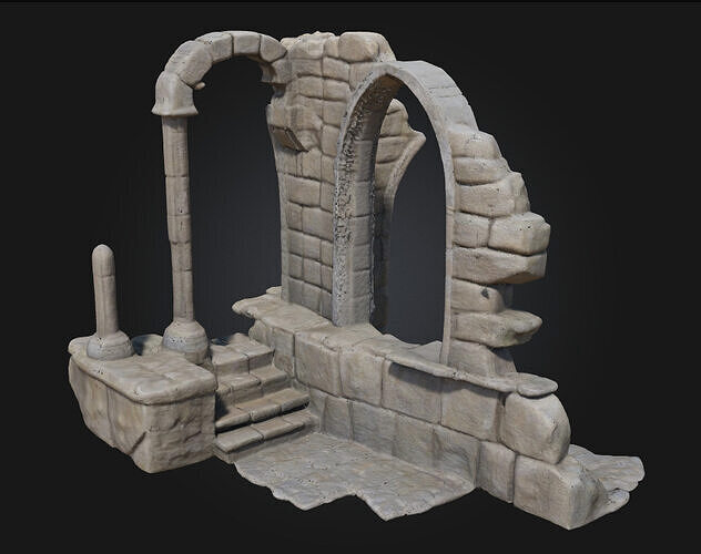 Ancient Stone Arch Ruins  Echoes of Lost Architectural Glory 3D model