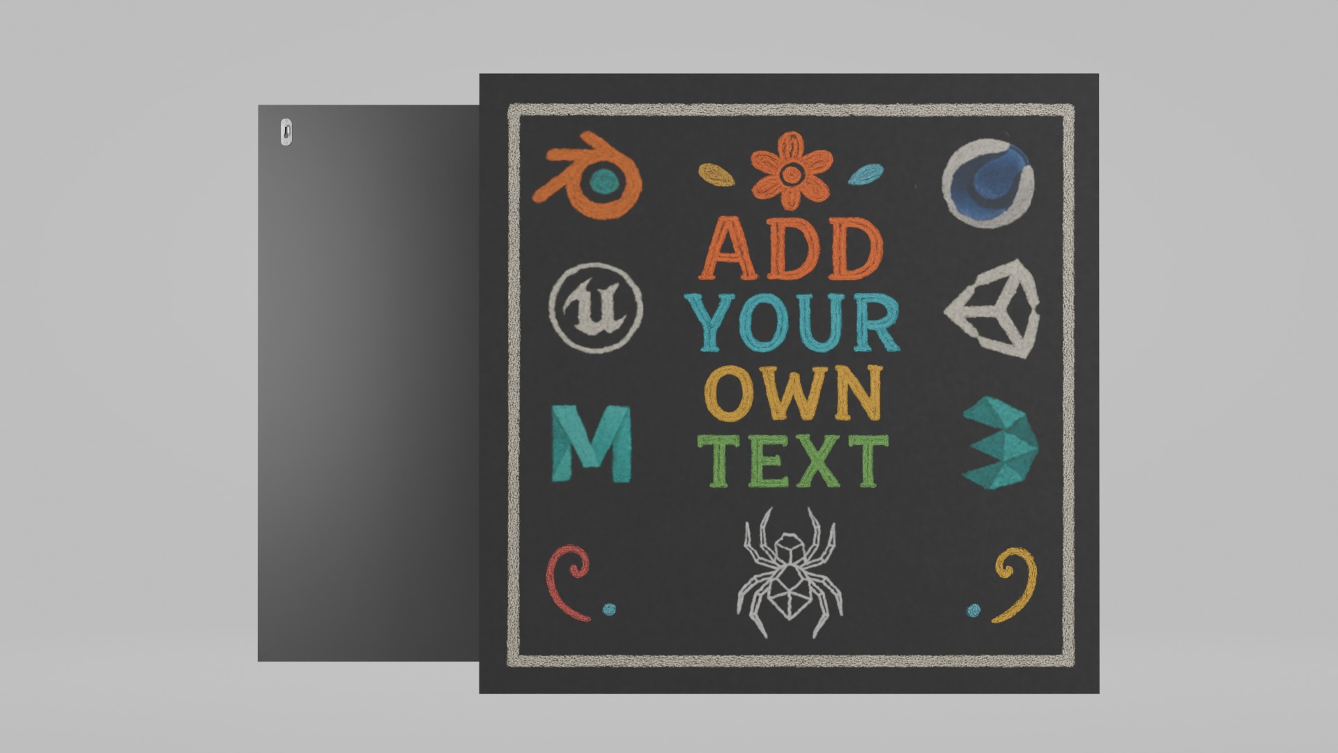 Creative Studio Essentials - Customizable Chalkboards 3D Model Collection_22