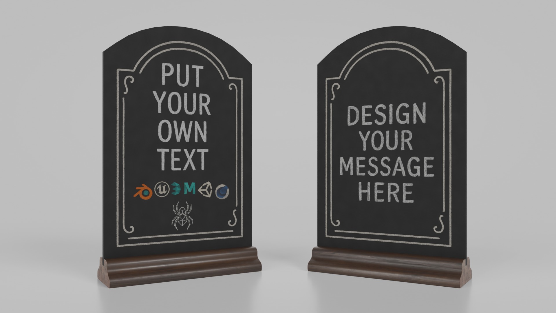 Creative Studio Essentials - Customizable Chalkboards 3D Model Collection_14