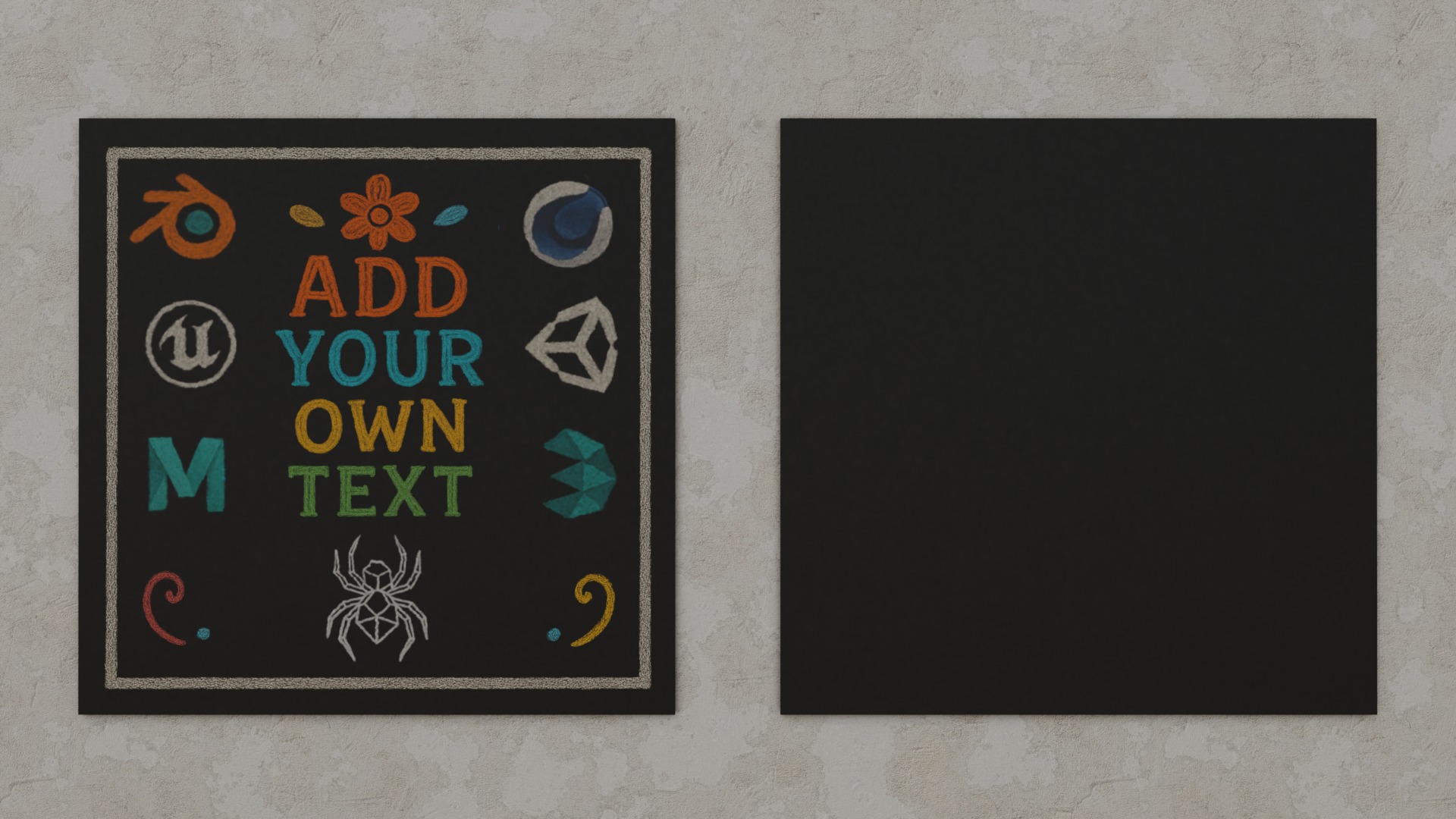 Creative Studio Essentials - Customizable Chalkboards 3D Model Collection_23