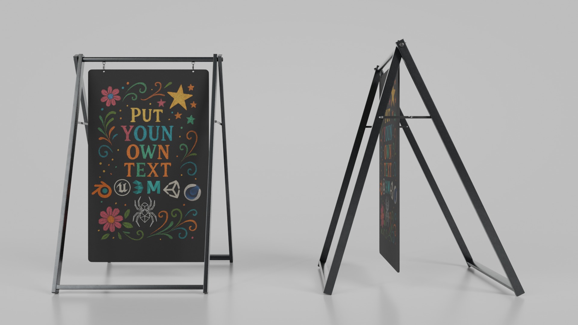 Creative Studio Essentials - Customizable Chalkboards 3D Model Collection_9