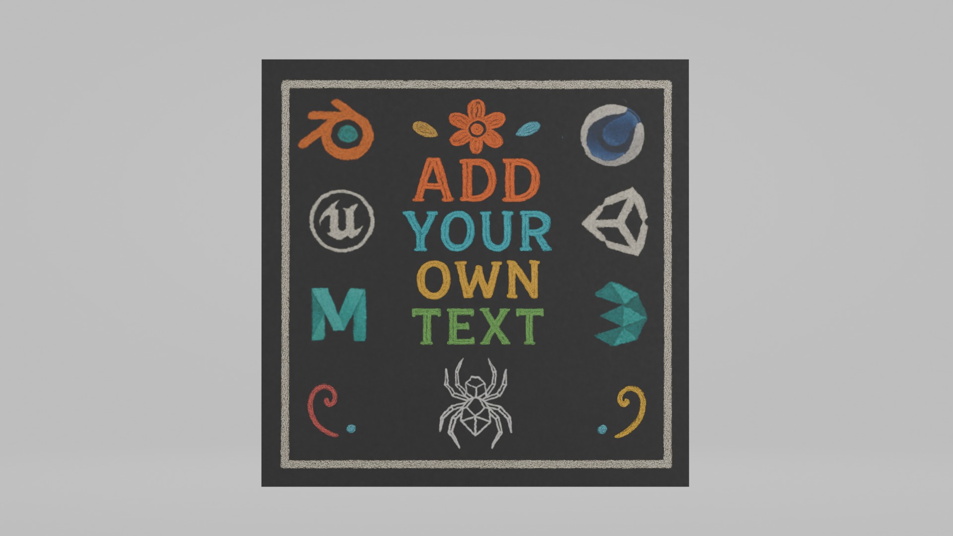 Creative Studio Essentials - Customizable Chalkboards 3D Model Collection_19