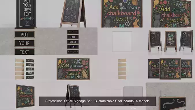 Professional Office Signage Set - Customizable Chalkboards