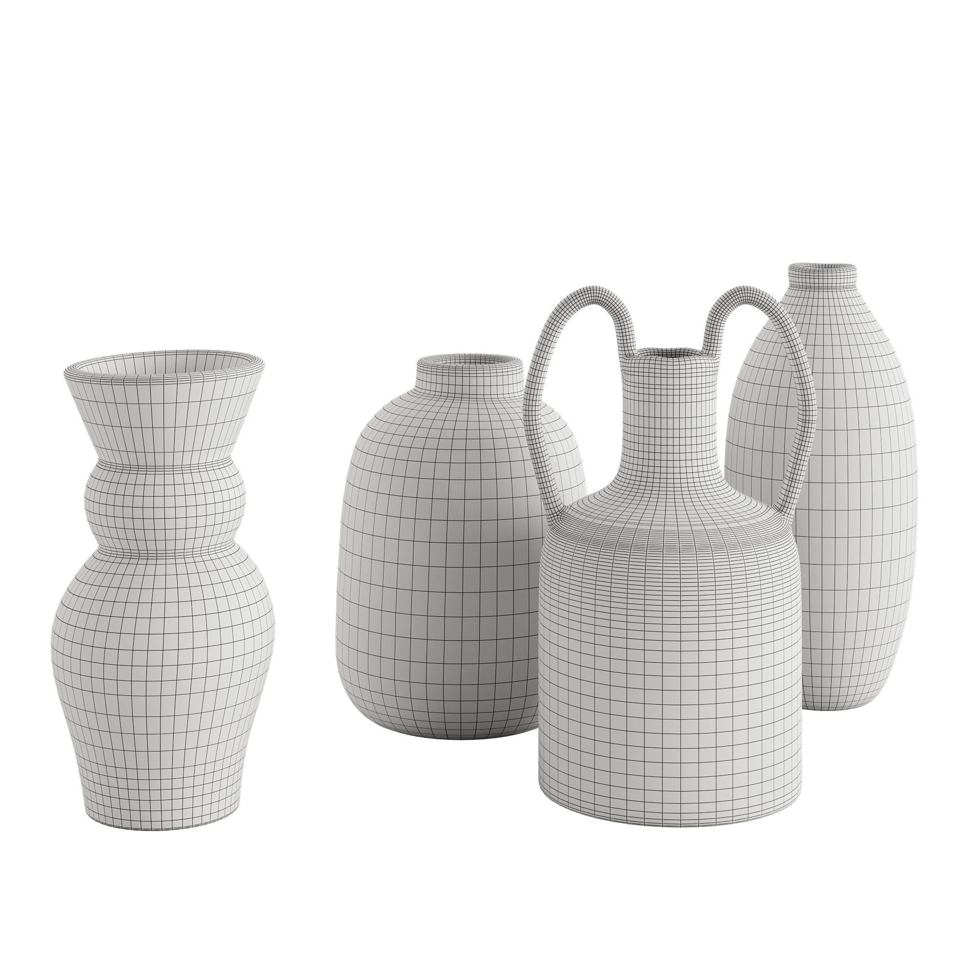 The Elegant White Speckled Ceramic Vase Series by Joyye 3D model_3