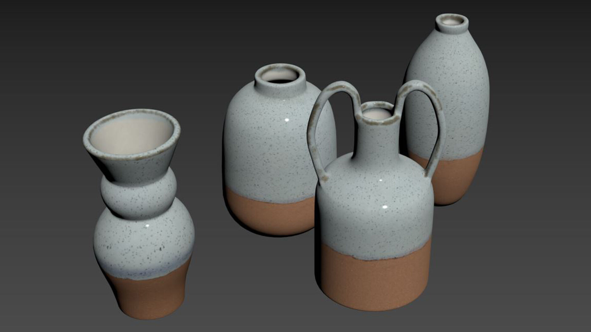 The Elegant White Speckled Ceramic Vase Series by Joyye 3D model_5