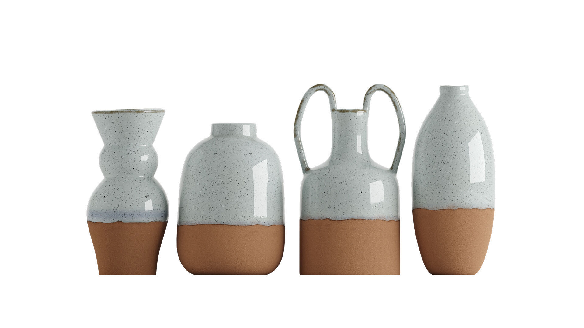 The Elegant White Speckled Ceramic Vase Series by Joyye 3D model_4