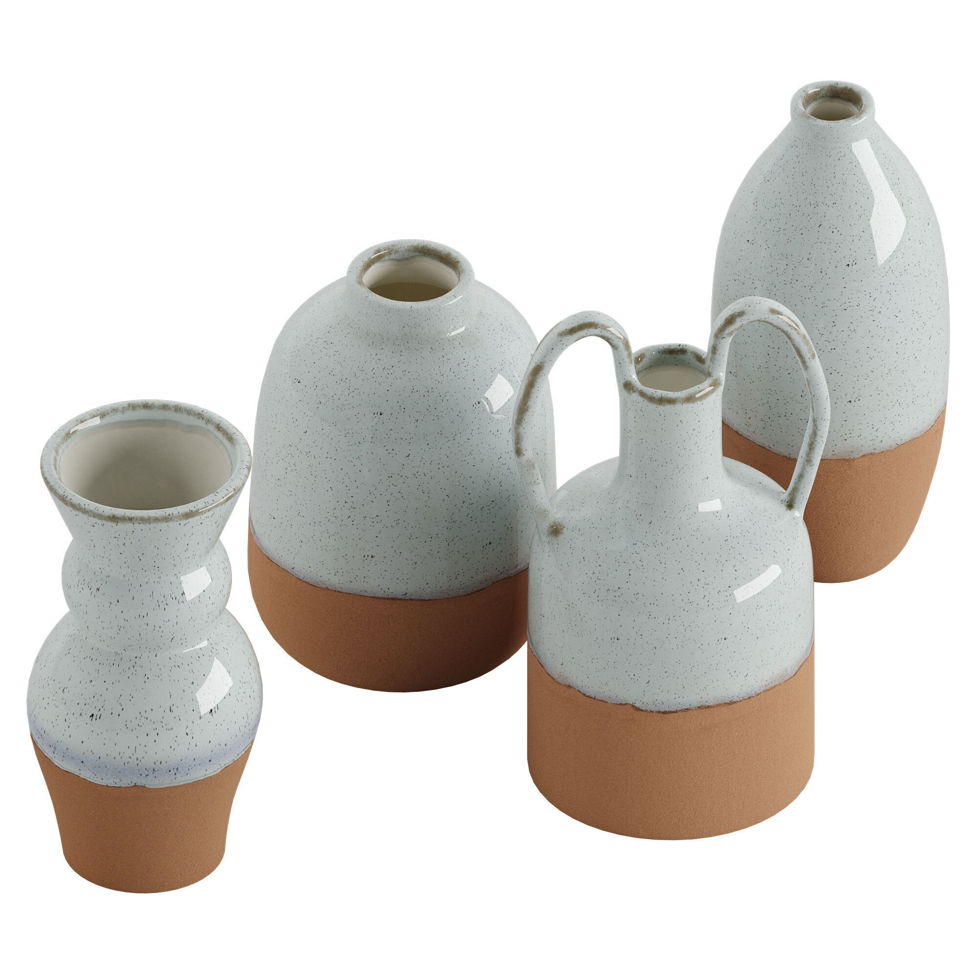 The Elegant White Speckled Ceramic Vase Series by Joyye 3D model_1