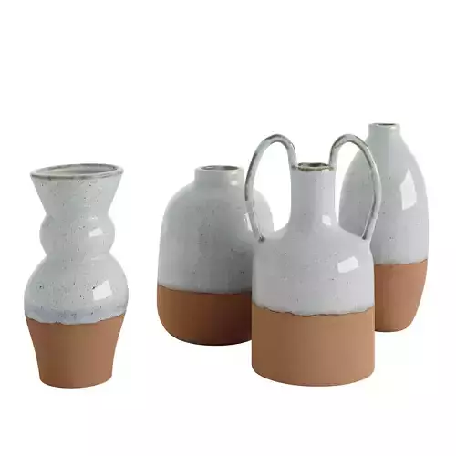 The Elegant White Speckled Ceramic Vase Series by Joyye