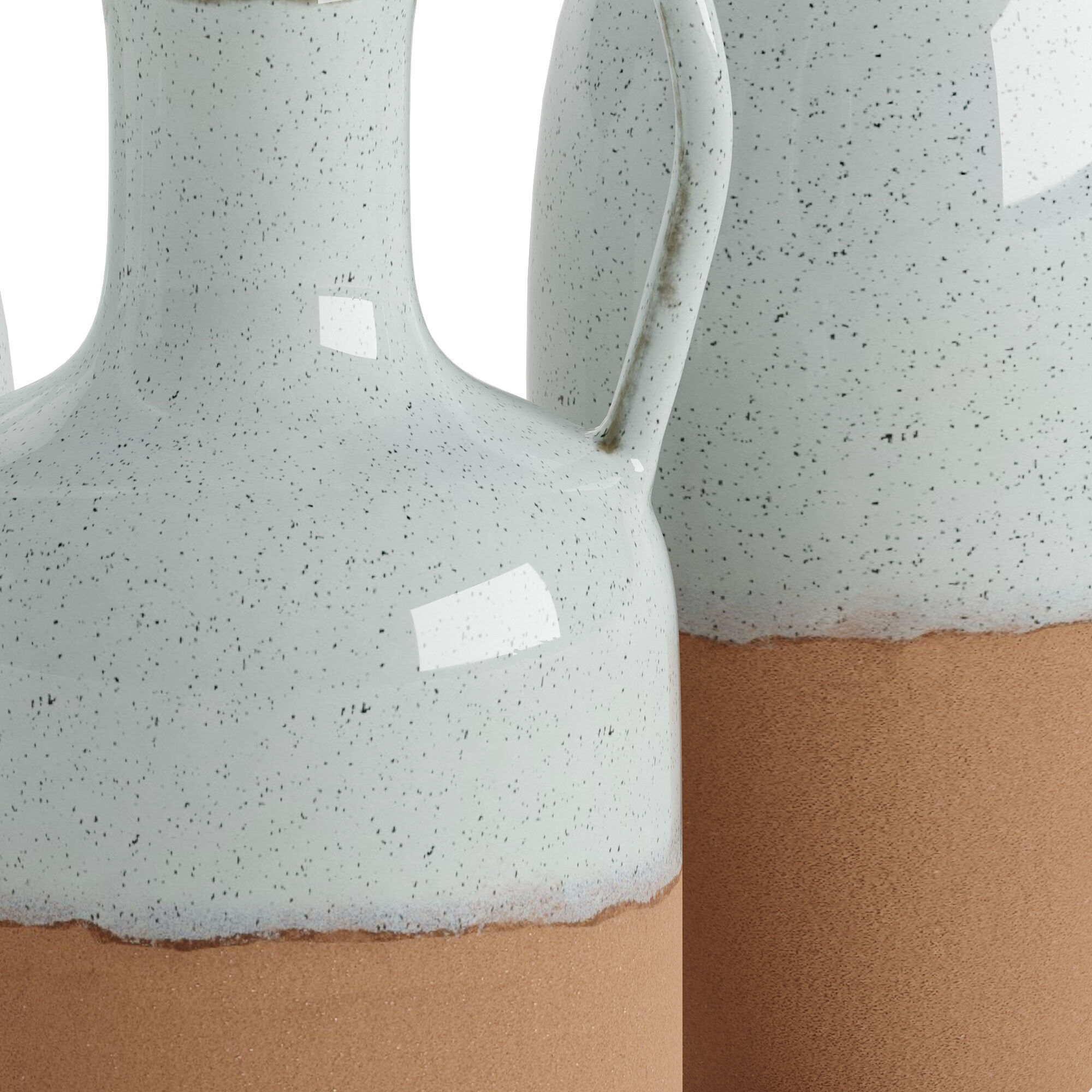 The Elegant White Speckled Ceramic Vase Series by Joyye 3D model_2
