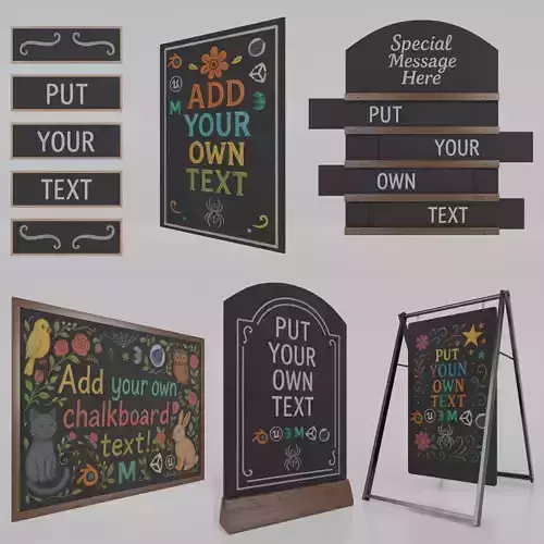 Flexible Display Solutions - Customizable Chalkboards 3D Model Collection