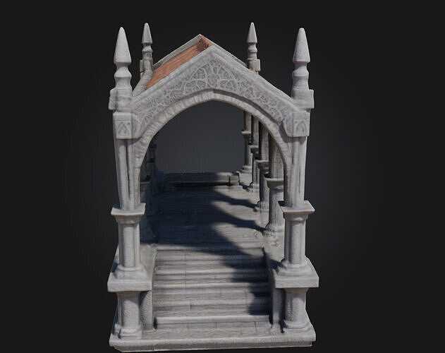 Ancient Stone Pavilion  Shelter from a Forgotten Era 3D model 4