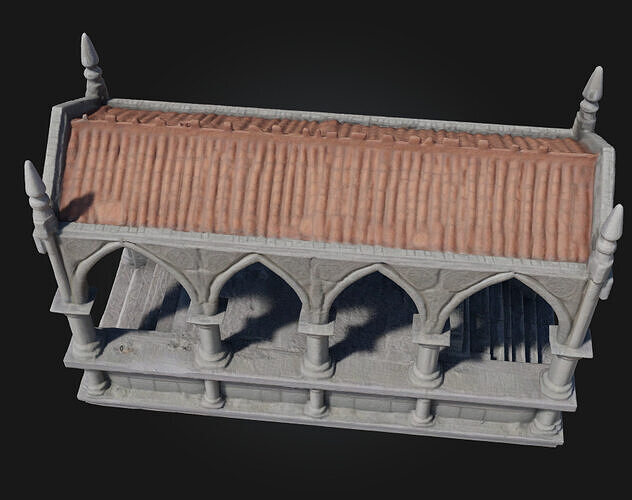 Ancient Stone Pavilion  Shelter from a Forgotten Era 3D model 6