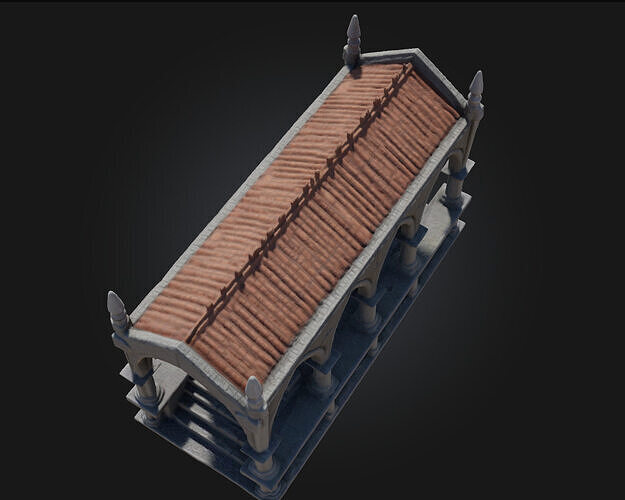 Ancient Stone Pavilion  Shelter from a Forgotten Era 3D model 7