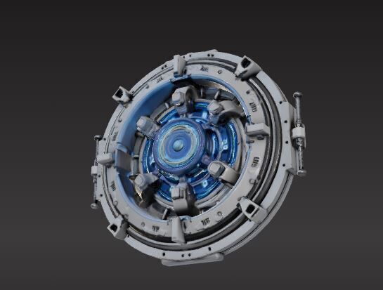 futuristic sci-fi circular vault door 3D print model_3