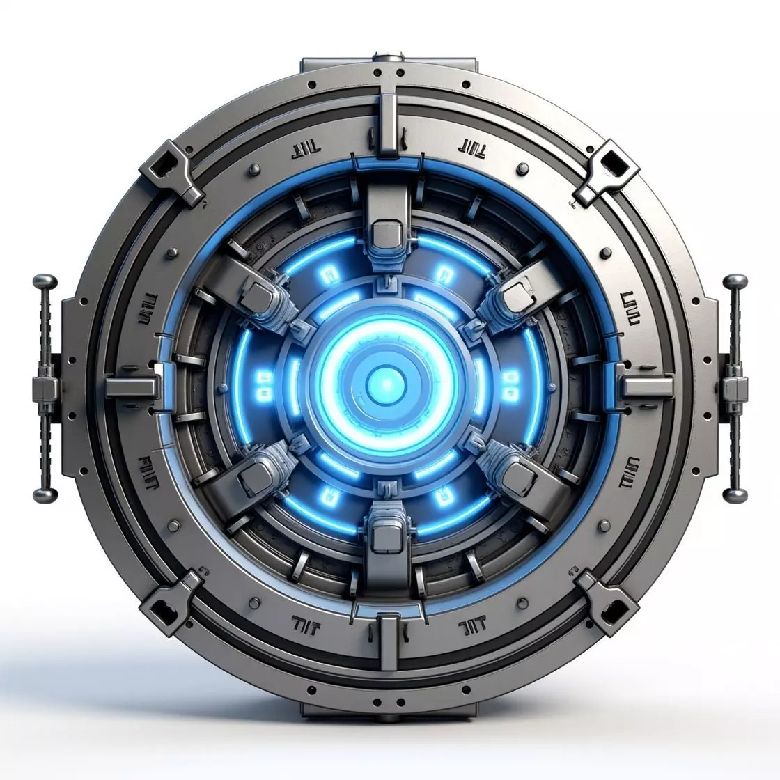futuristic sci-fi circular vault door 3D print model_0
