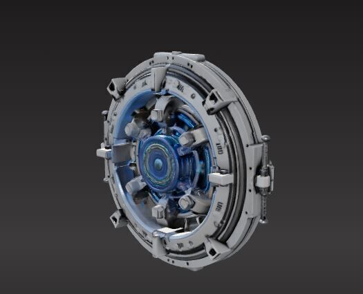 futuristic sci-fi circular vault door 3D print model_4