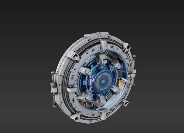 futuristic sci-fi circular vault door 3D print model_2