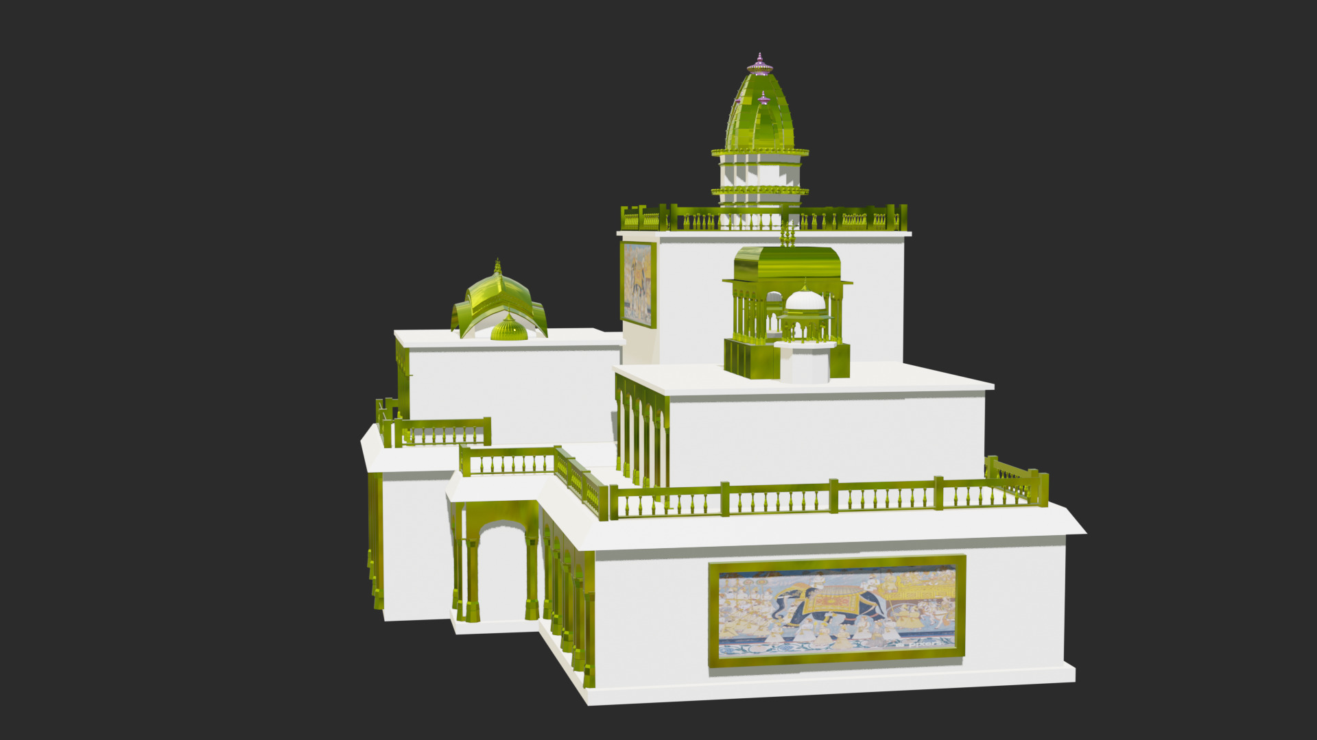 Bhawan  Low-poly 3D model_4