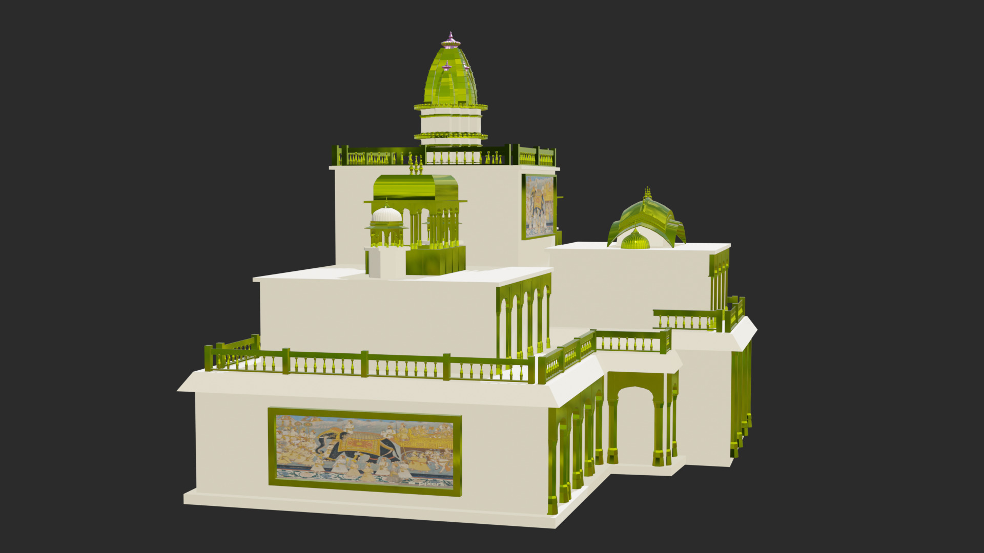 Bhawan  Low-poly 3D model_5