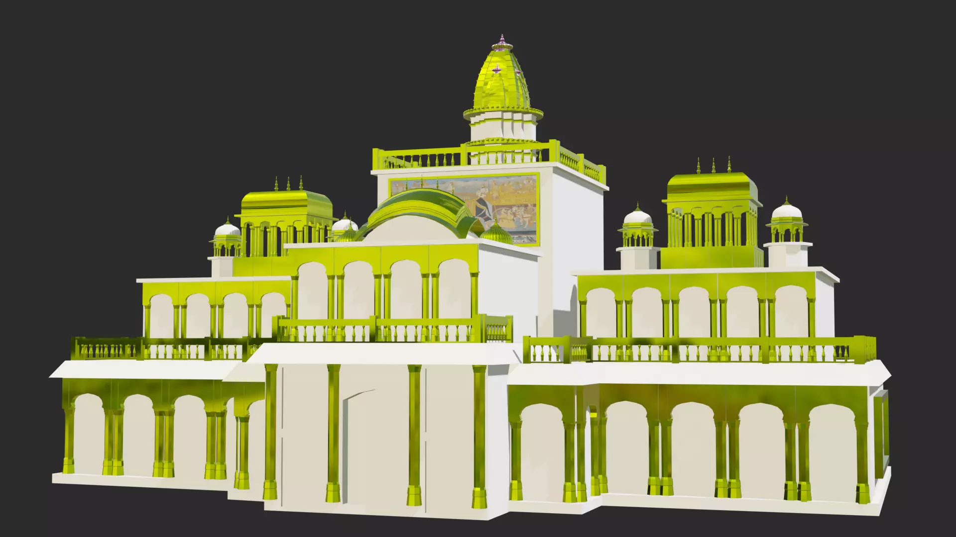 Bhawan  Low-poly 3D model_0