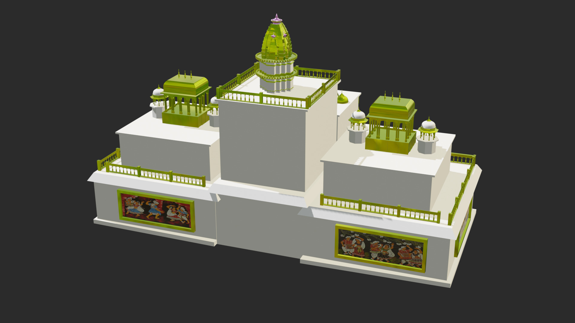 Bhawan  Low-poly 3D model_3