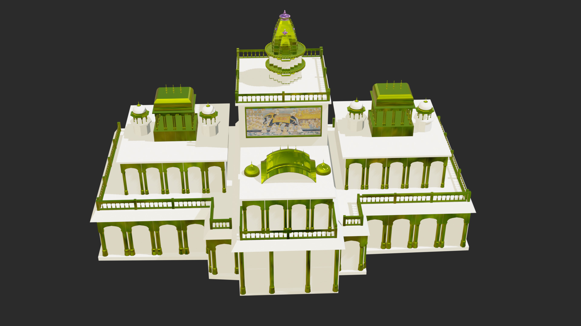 Bhawan  Low-poly 3D model_2