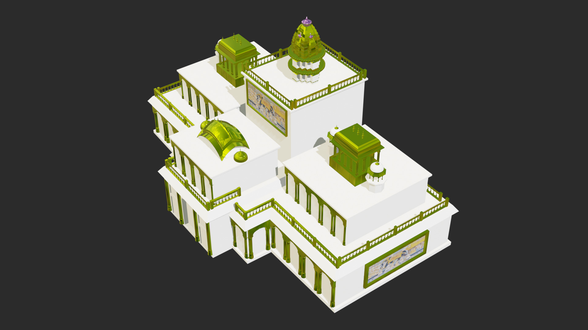 Bhawan  Low-poly 3D model_1