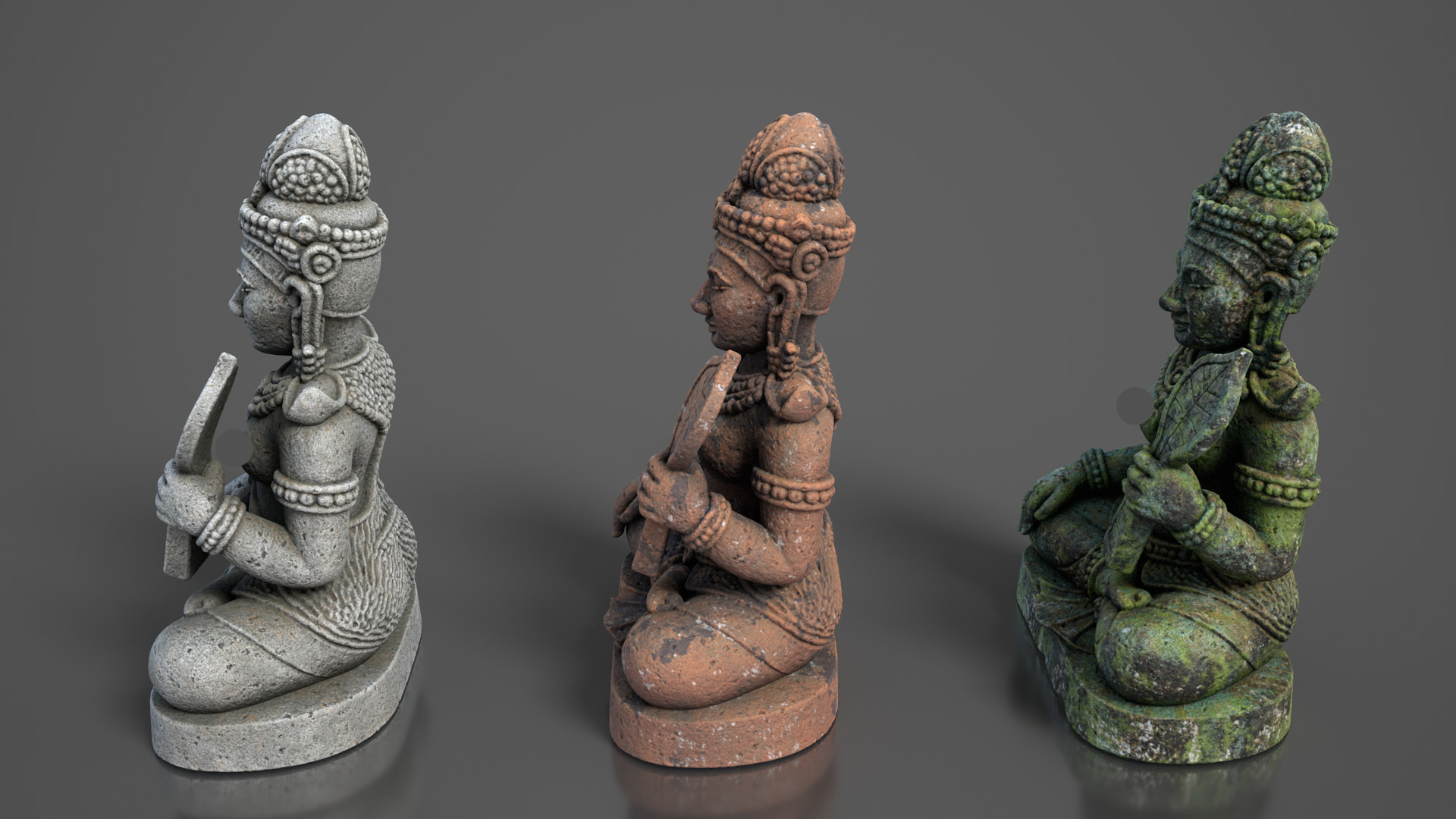 Ancient Khmer Statue13-250523 Low-poly 3D model_7