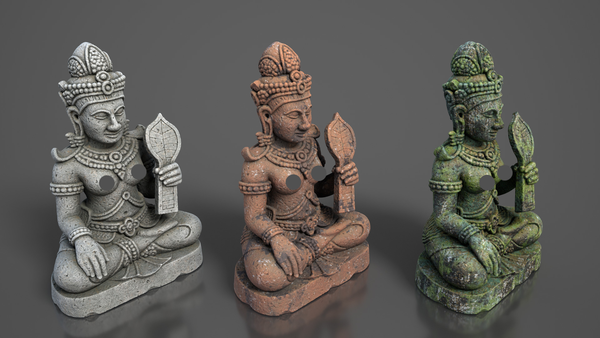 Ancient Khmer Statue13-250523 Low-poly 3D model_2