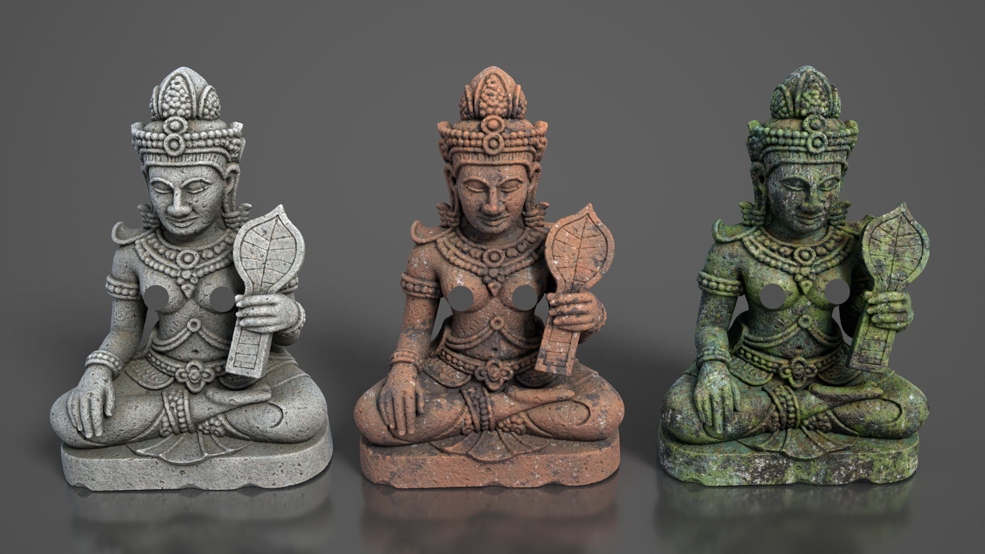 Ancient Khmer Statue13-250523 Low-poly 3D model_1