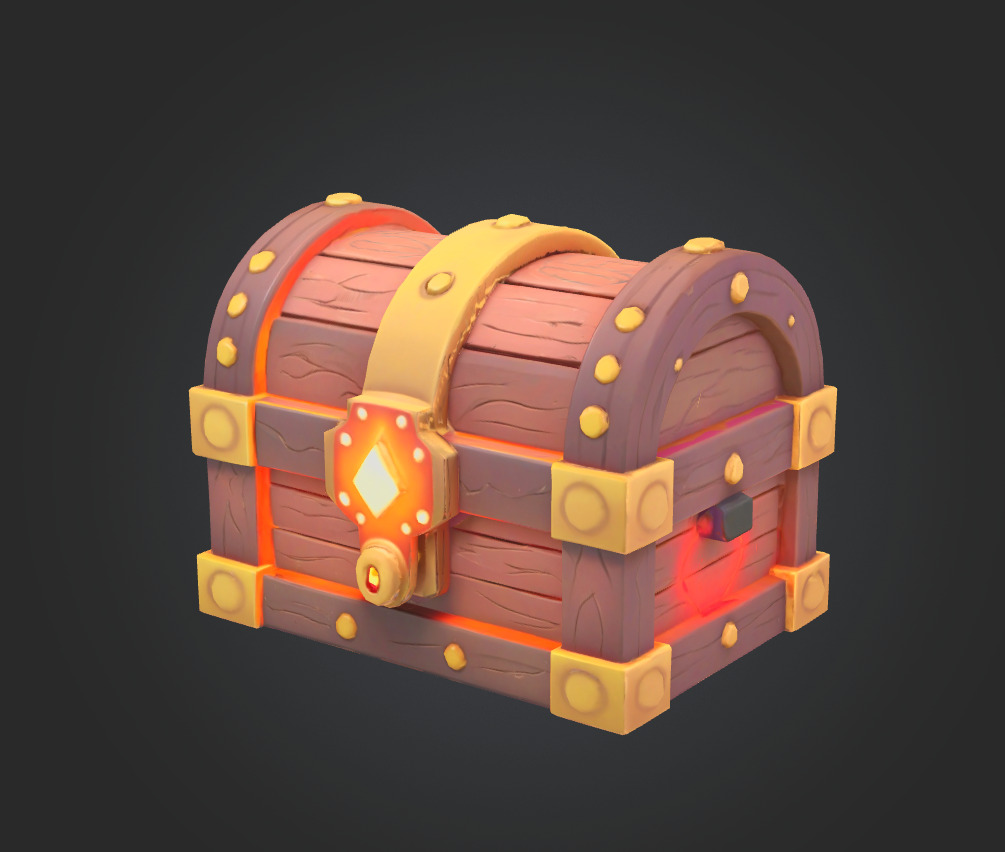 Box stylized game asset Low-poly 3D model_1