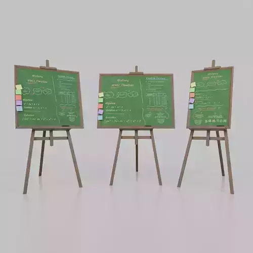 Professional Greenboard Trio - Customizable Writing Boards 3D Model Collection