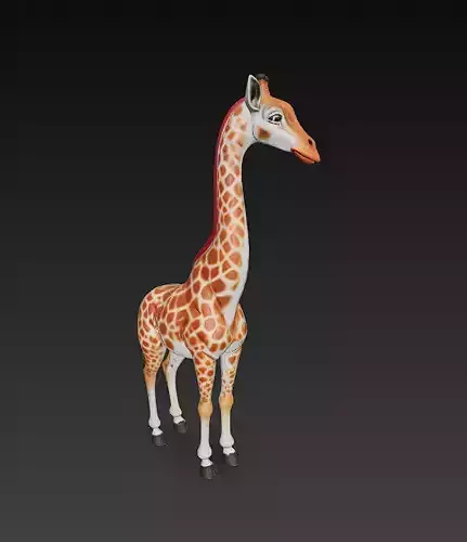Giraffe 3D Model Basic - Low Poly Simple Low-poly 3D model