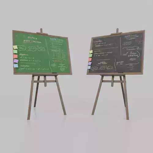 Standard Rectangular Duo - Customizable Writing Board Set 3D Model Collection