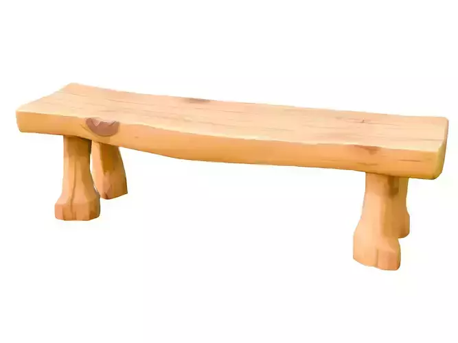 Wooden Bench 3D Model 5K Polycount FBX STL OBJ GLB