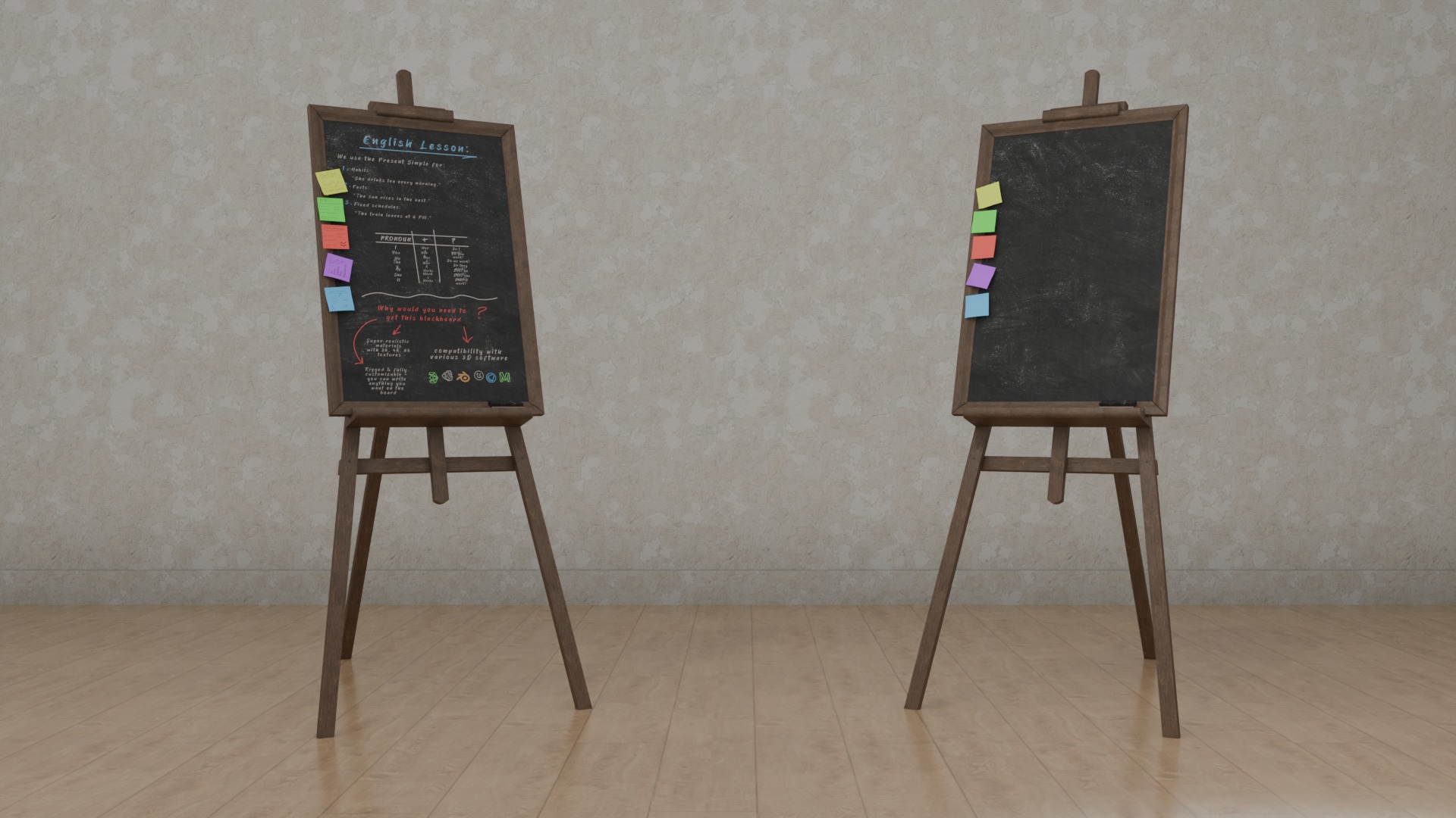 Complete Wooden Chalkboards - Standing Writing Board Collection _50