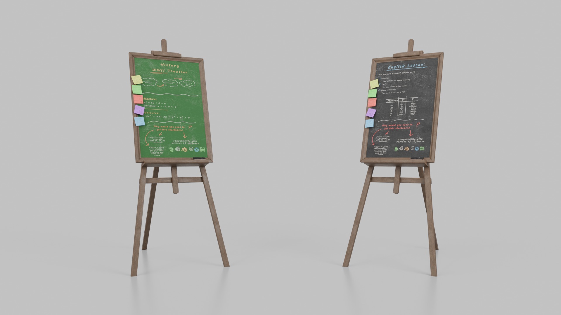 Complete Wooden Chalkboards - Standing Writing Board Collection _9