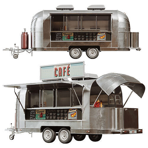 Foodtruck Bar Low-poly 3D model