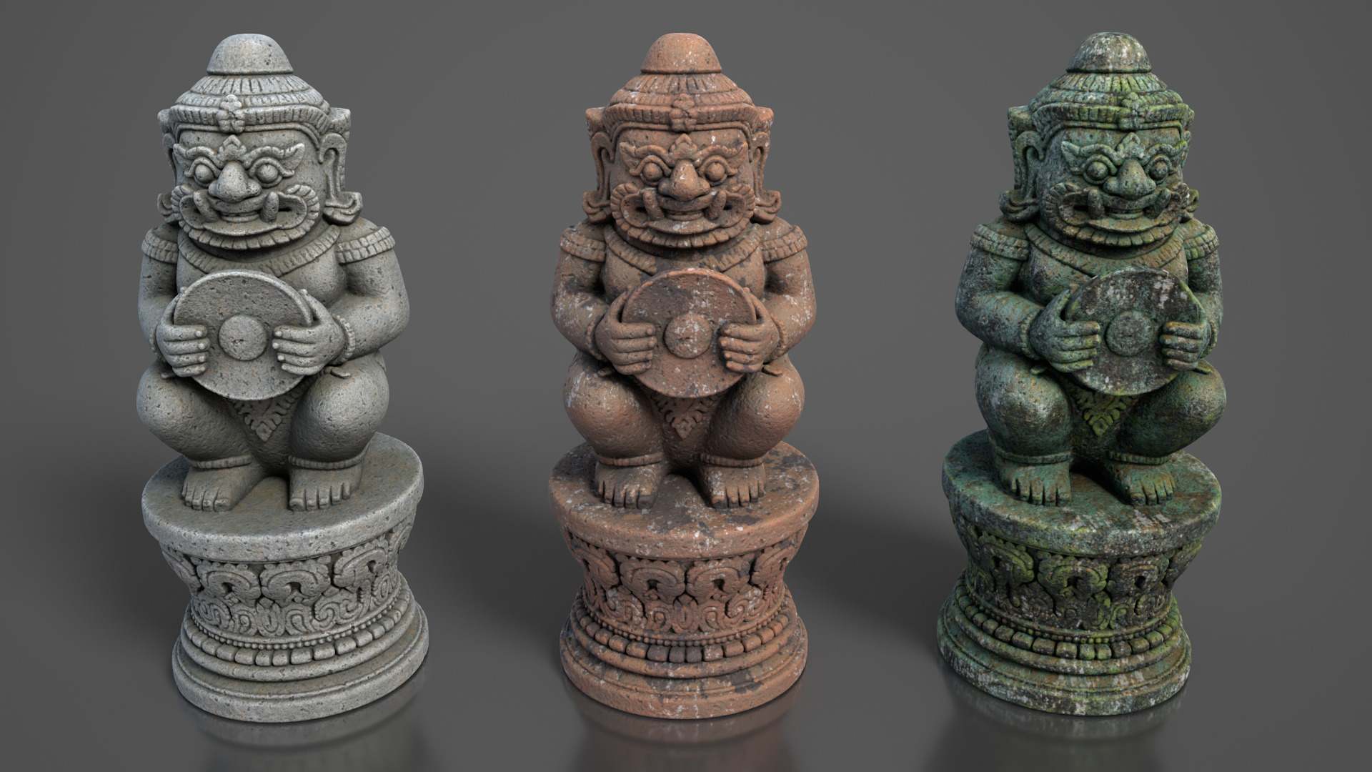 Ancient Khmer Statue14-250523 Low-poly 3D model_1