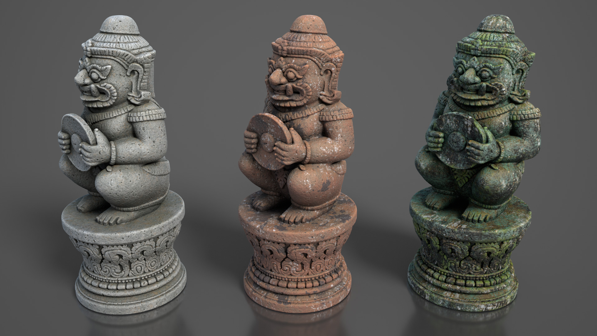 Ancient Khmer Statue14-250523 Low-poly 3D model_8