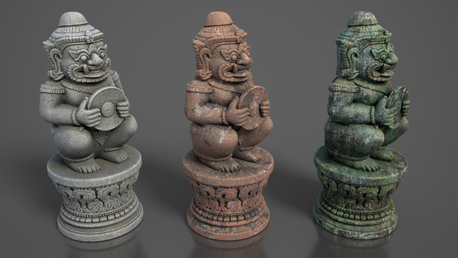 Ancient Khmer Statue14-250523 Low-poly 3D model_2
