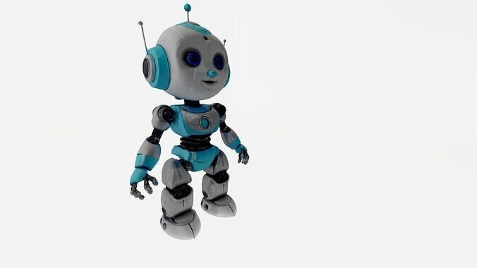Cute Robot Baby Free High-Quality 3D Model Free low-poly 3D model