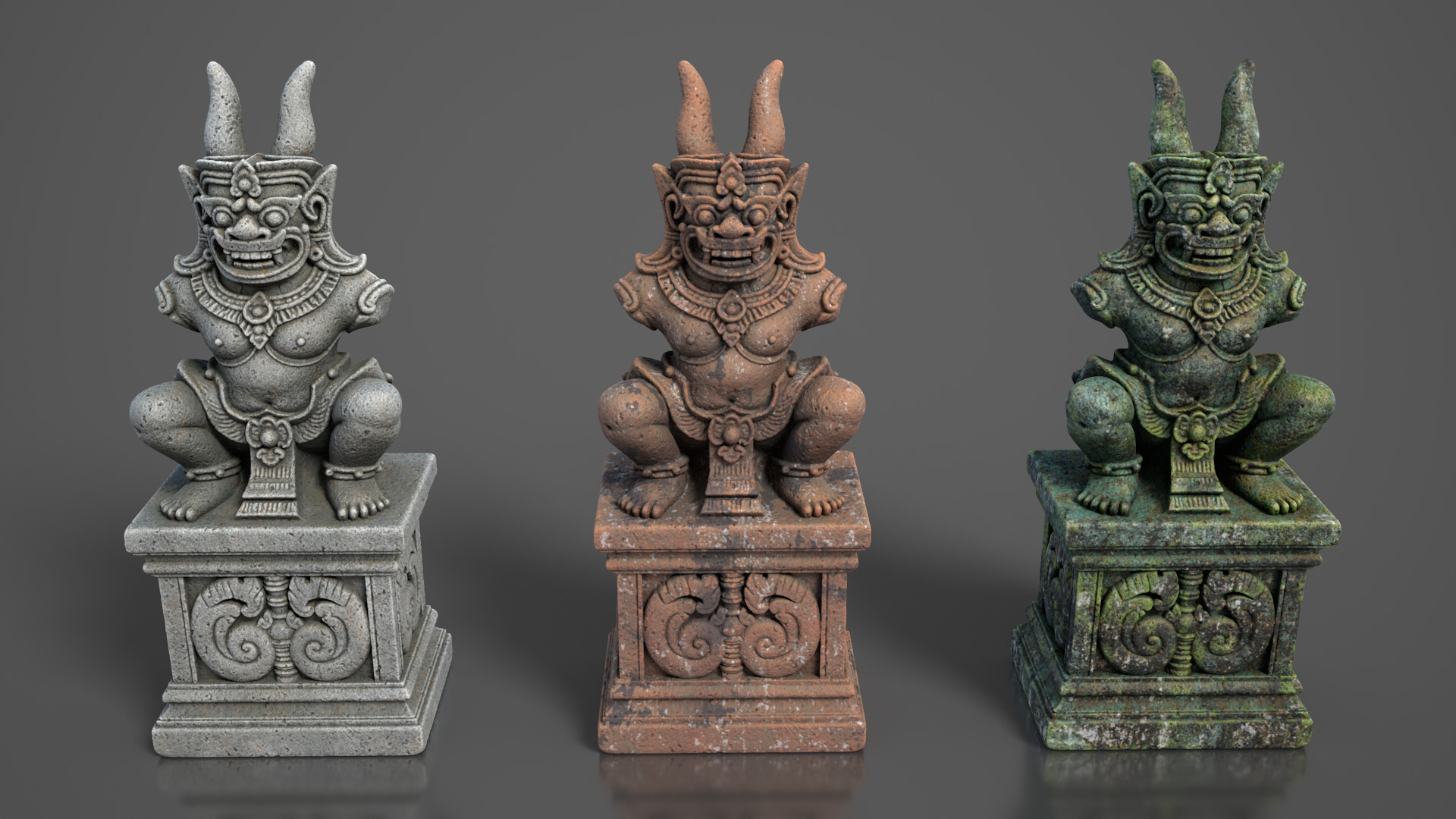 Ancient Khmer Statue15-250523 Low-poly 3D model_1