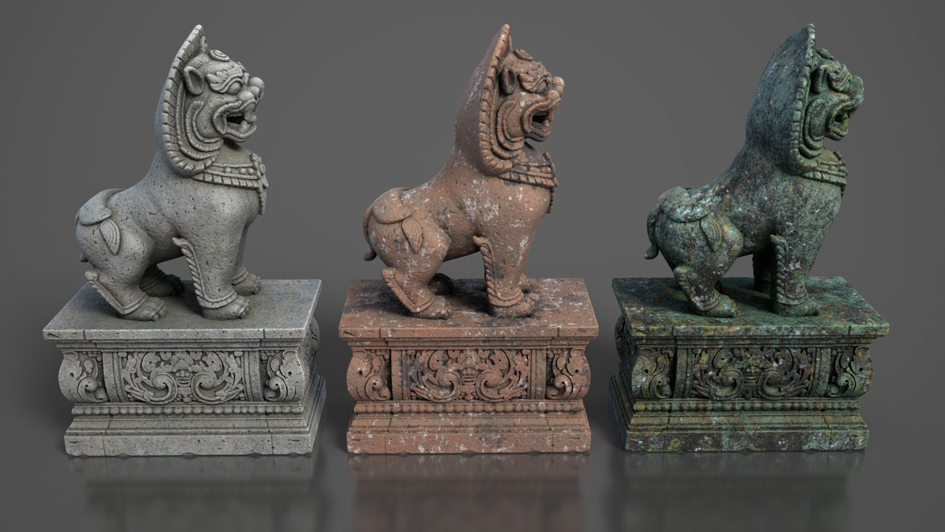 Ancient Khmer Statue16-250523 Low-poly 3D model_3