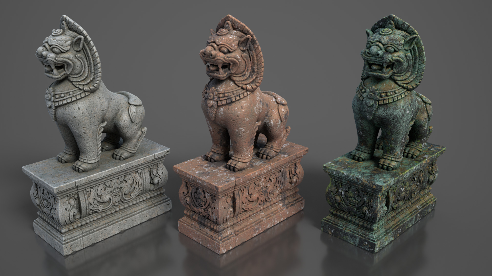 Ancient Khmer Statue16-250523 Low-poly 3D model_8