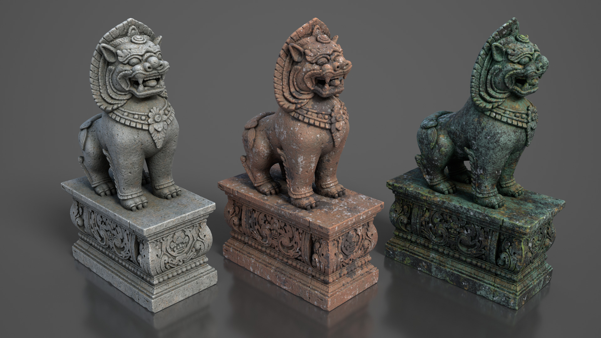 Ancient Khmer Statue16-250523 Low-poly 3D model_2