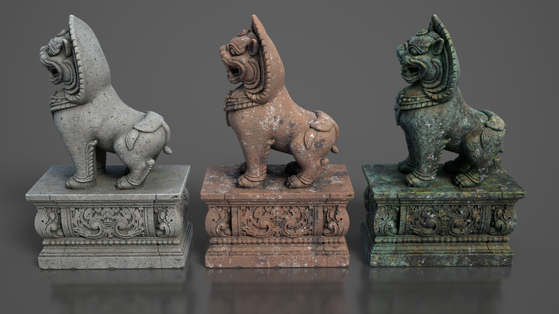 Ancient Khmer Statue16-250523 Low-poly 3D model_7